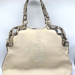CARTIER MARCELLO HANDBAG - BEIGE & PYTHON